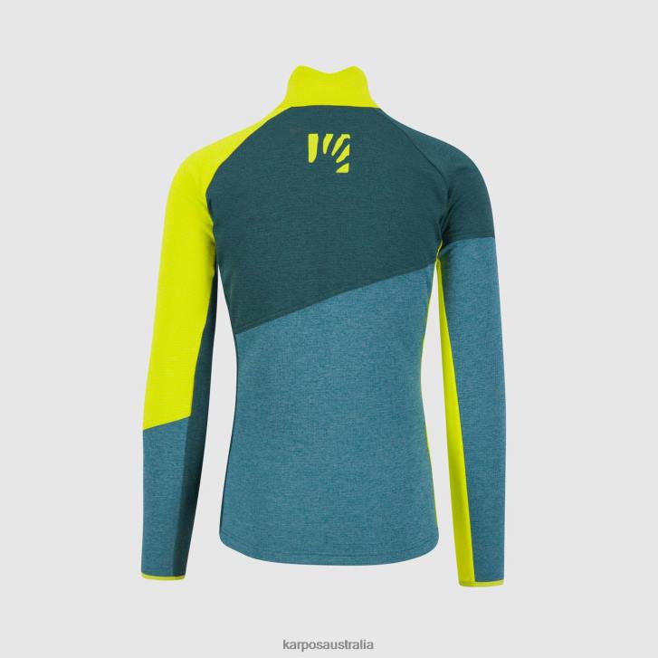 Fleece| Karpos Men FEDERA FULL-ZIP FLEECE BALSAM/FOREST/KIWI COLADA 0Z8L238