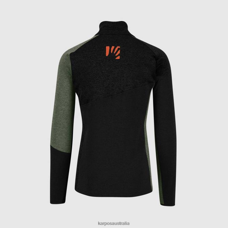 Fleece| Karpos Men FEDERA HALF-ZIP FLEECE BLACK/BLACK SAND/THYME 0Z8L265