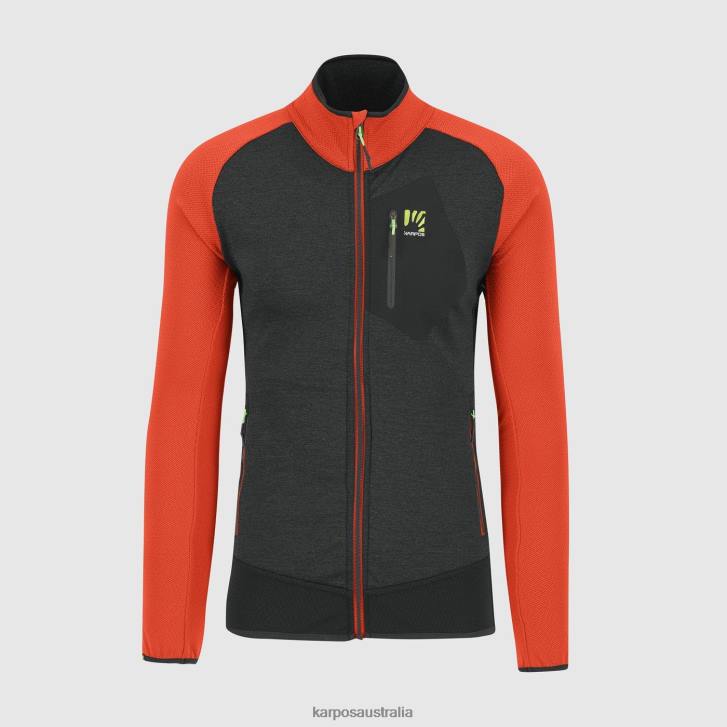 Fleece| Karpos Men ODLE FLEECE BLACK SAND/SPICY ORANGE 0Z8L218
