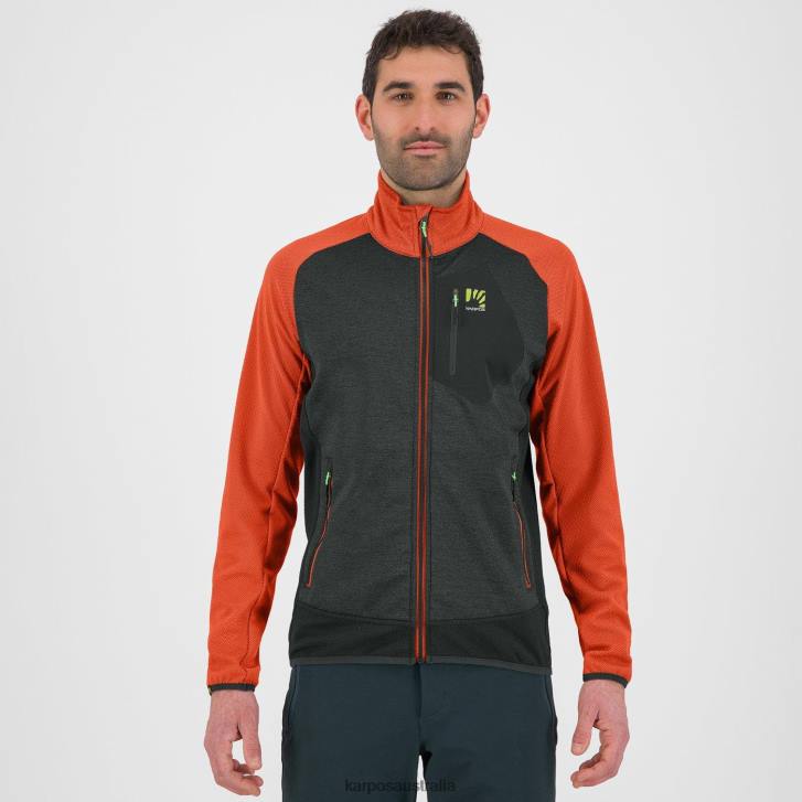 Fleece| Karpos Men ODLE FLEECE BLACK SAND/SPICY ORANGE 0Z8L218