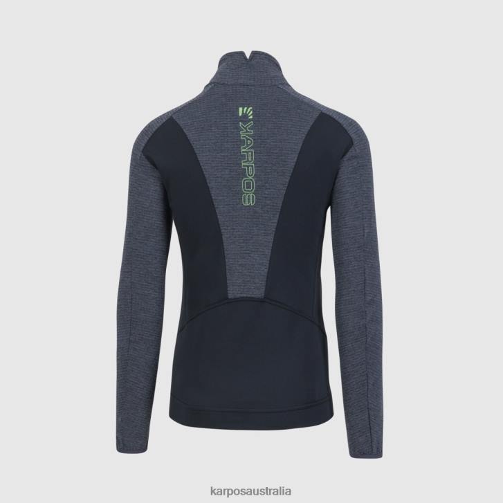 Fleece| Karpos Men PIZZOCCO EVO FULL-ZIP FLEECE BLACK/OMBRE BLUE/JASMINE GREEN 0Z8L209