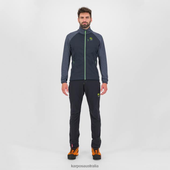 Fleece| Karpos Men PIZZOCCO EVO FULL-ZIP FLEECE BLACK/OMBRE BLUE/JASMINE GREEN 0Z8L209