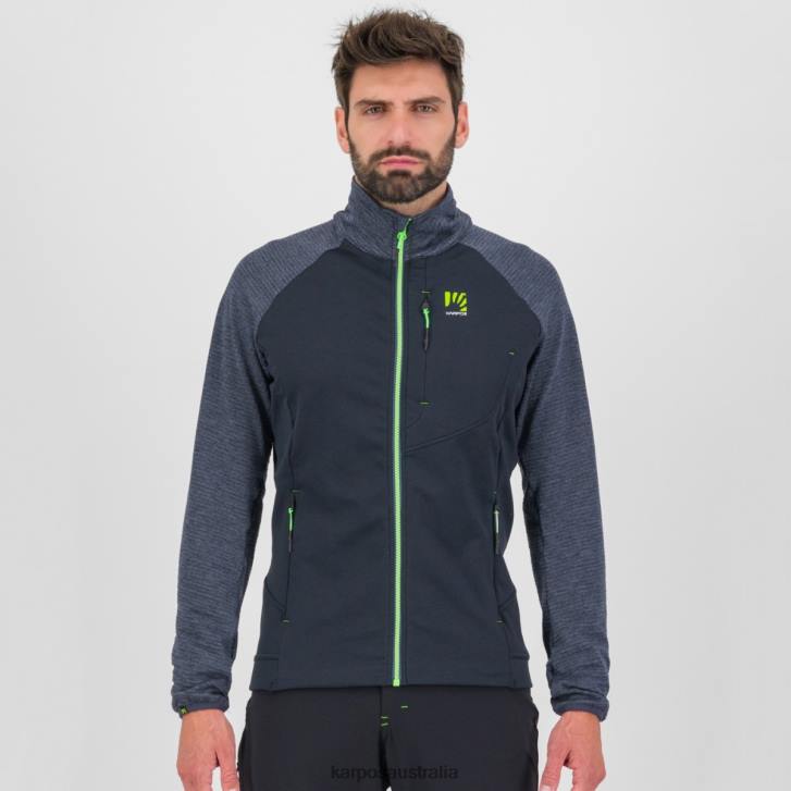 Fleece| Karpos Men PIZZOCCO EVO FULL-ZIP FLEECE BLACK/OMBRE BLUE/JASMINE GREEN 0Z8L209