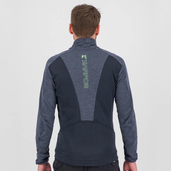 Fleece| Karpos Men PIZZOCCO EVO FULL-ZIP FLEECE BLACK/OMBRE BLUE/JASMINE GREEN 0Z8L209