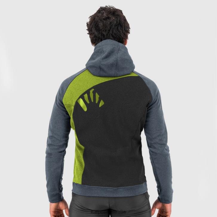 Fleece| Karpos Men PRAMPER HOODIE FLEECE BLACK/DARK SLATE/LIME GREEN 0Z8L296