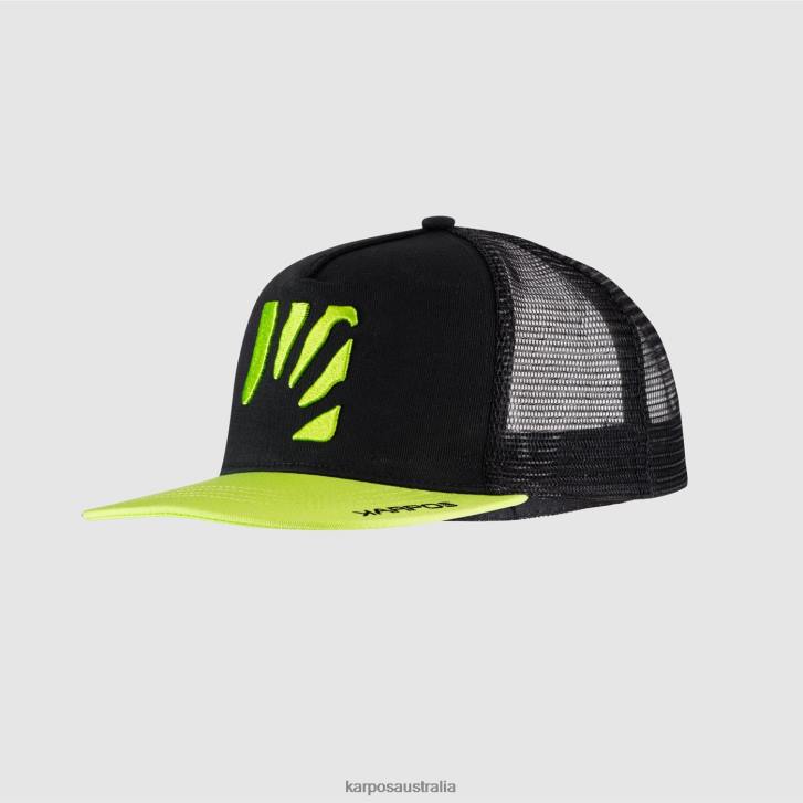 Headwear| Karpos Men CATTA CAP BLACK/GREEN 0Z8L731