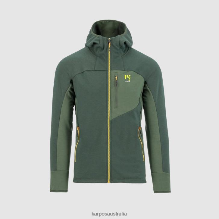 Hoody| Karpos Men MEZZODI HOODIE FLEECE JUNGLE GREEN/SMOKE PINE 0Z8L205