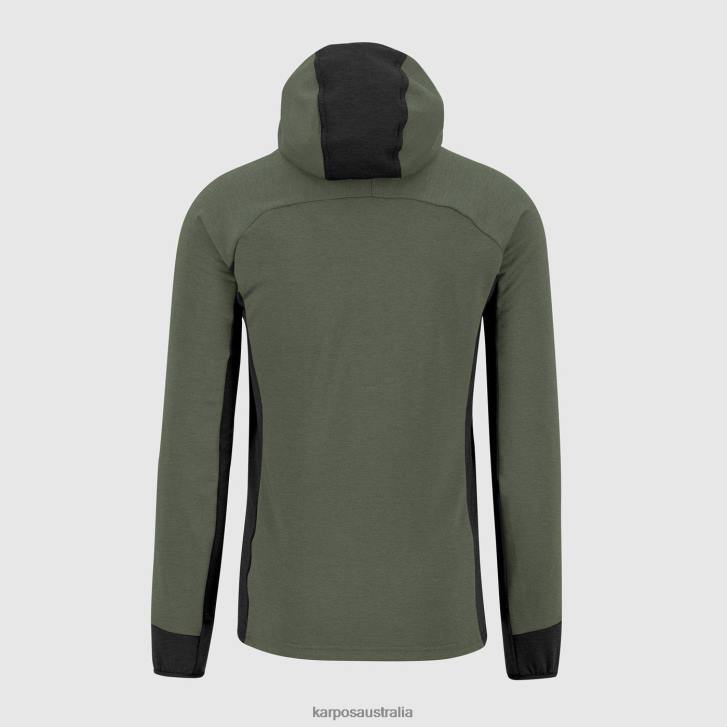Hoody| Karpos Men MEZZODI HOODIE FLEECE THYME/BLACK SAND 0Z8L206