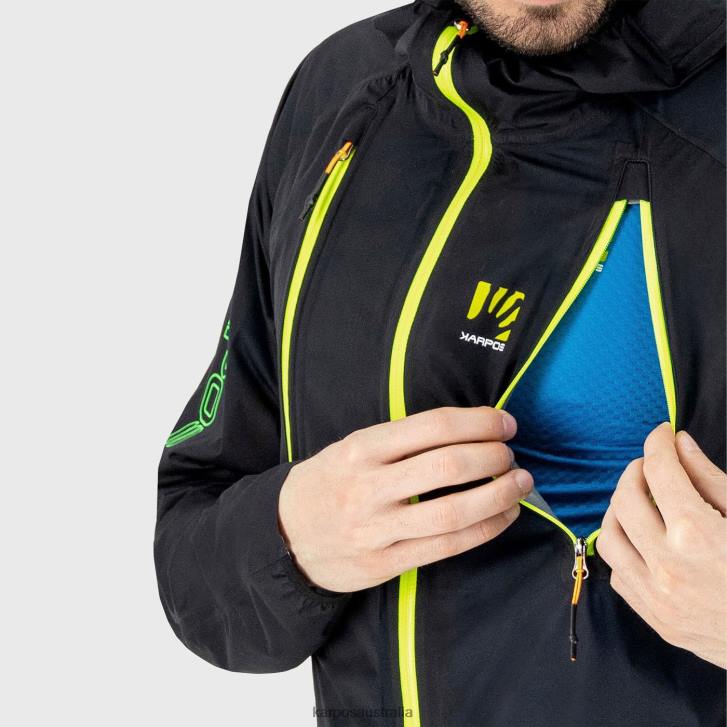 Jacket| Karpos Men LAVAREDO RAIN JACKET BLACK/GREEN FLUO 0Z8L65