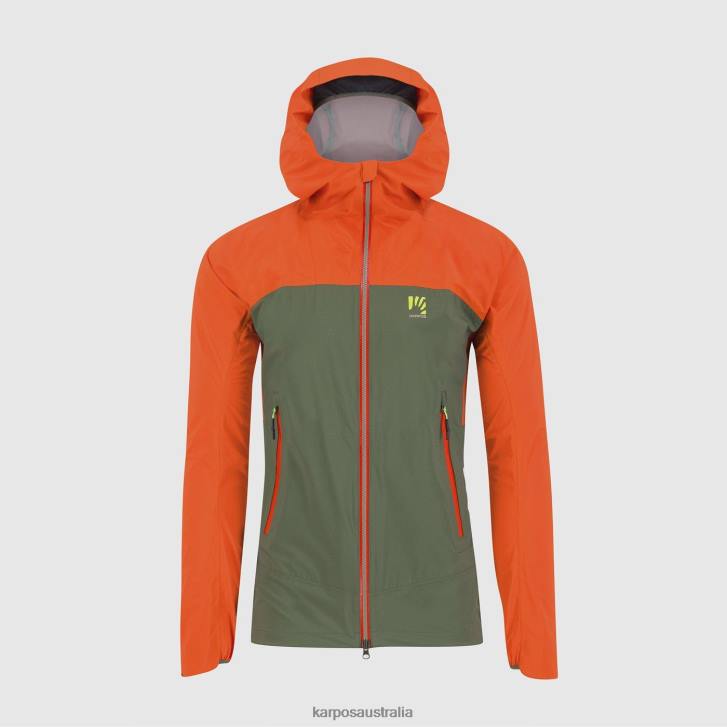 Jacket| Karpos Men VALSESIA SHELL JACKET THYME/SPICY ORANGE 0Z8L9