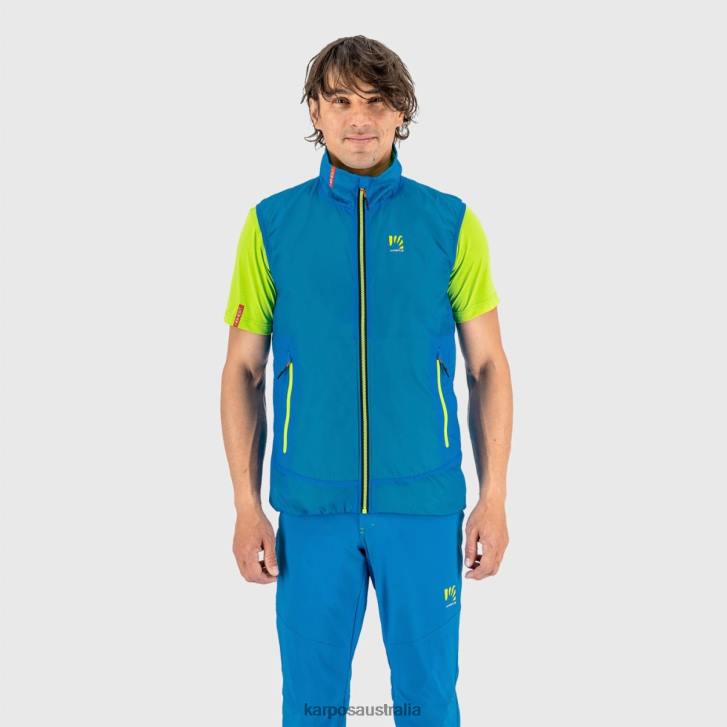 Vest| Karpos Men K-PERFORMANCE HYBRID VEST INDIGO B/JASMINE GREEN 0Z8L129