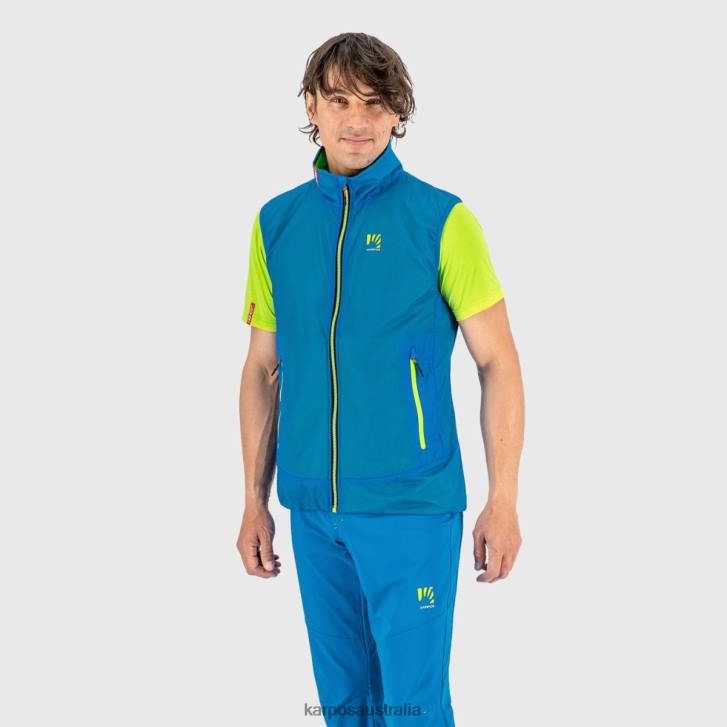 Vest| Karpos Men K-PERFORMANCE HYBRID VEST INDIGO B/JASMINE GREEN 0Z8L129