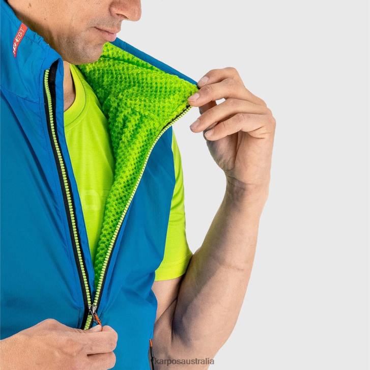 Vest| Karpos Men K-PERFORMANCE HYBRID VEST INDIGO B/JASMINE GREEN 0Z8L129