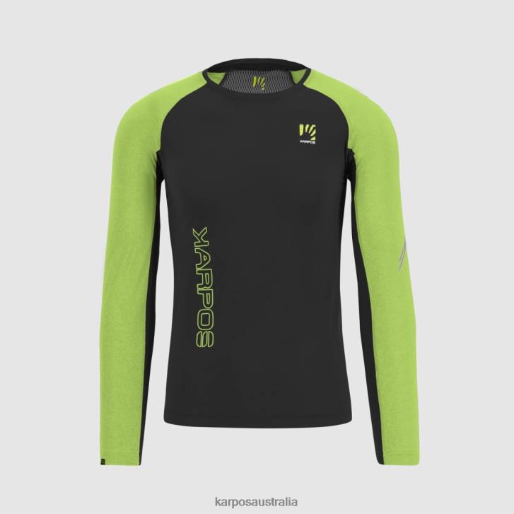 T-Shirt| Karpos Men LAVAREDO JERSEY LS BLACK/JASMINE GREEN 0Z8L326