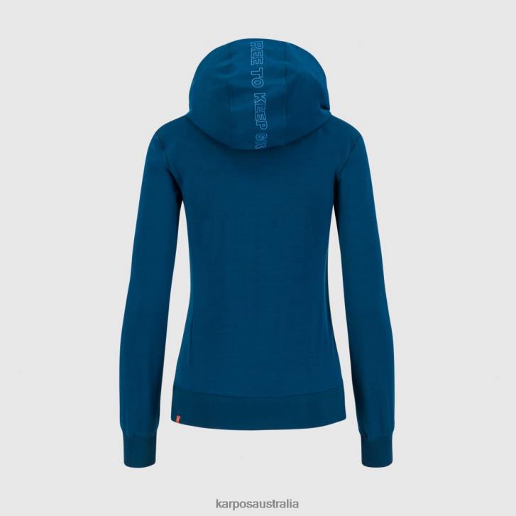 Fleece| Karpos Women COPPOLO MERINO W FULL ZIP HOODIE GIBRALTAR SEA 0Z8L1124